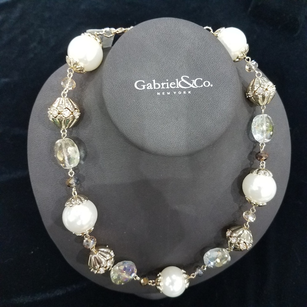 Charter Club pearl and crystal necklace